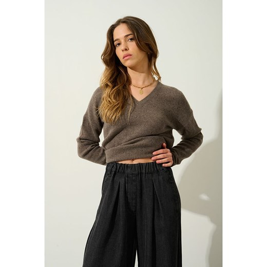 AUTHENTIC CASHMERE Kaszmirowy sweter "Doty" w kolorze brązowym XL wyprzedaż Limango Polska