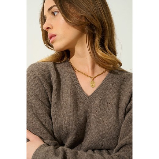 AUTHENTIC CASHMERE Kaszmirowy sweter "Doty" w kolorze brązowym XL wyprzedaż Limango Polska