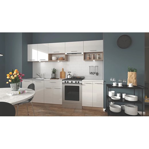 Zestaw mebli kuchennych - biały połysk + dąb sonoma 45x12x4 Z4-B65 Elior One Size Edinos.pl