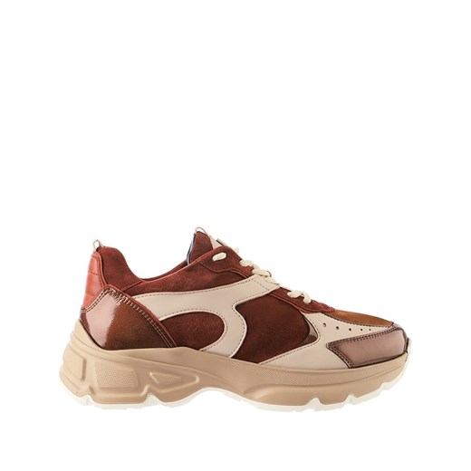 Högl Skórzane sneakersy &quot;Faith&quot; w kolorze brązowo-beżowym ze sklepu Limango Polska w kategorii Buty sportowe damskie - zdjęcie 184214154