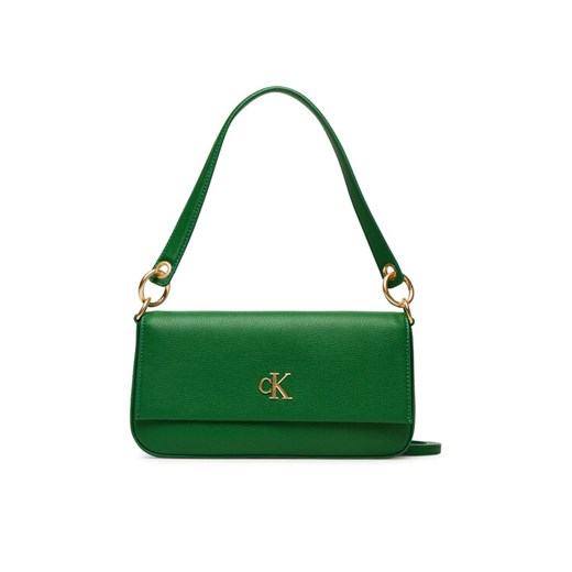 Torebka Calvin Klein Minimal Monogram Shoulder Pouch LV04K3161G Zielony ze sklepu eobuwie.pl w kategorii Torebki damskie - zdjęcie 184214203