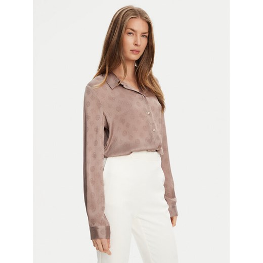 Guess Koszula W5YH1A WHCR2 Beżowy Regular Fit ze sklepu MODIVO w kategorii Koszule damskie - zdjęcie 184214442