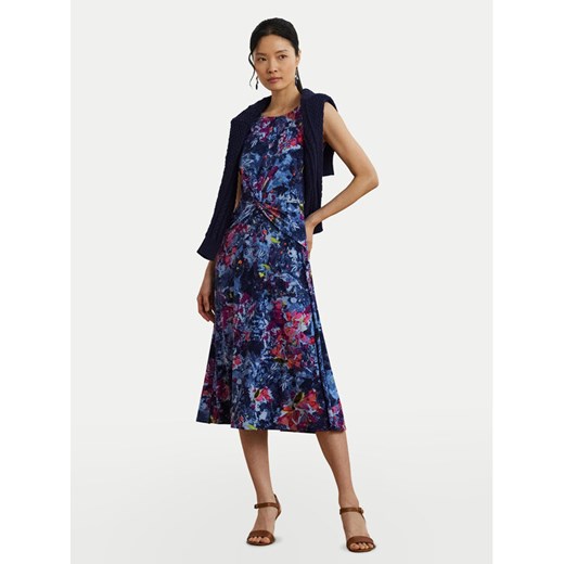 LAUREN RALPH LAUREN Sukienka koktajlowa 200973610001 Granatowy Regular Fit ze sklepu MODIVO w kategorii Sukienki - zdjęcie 184214523