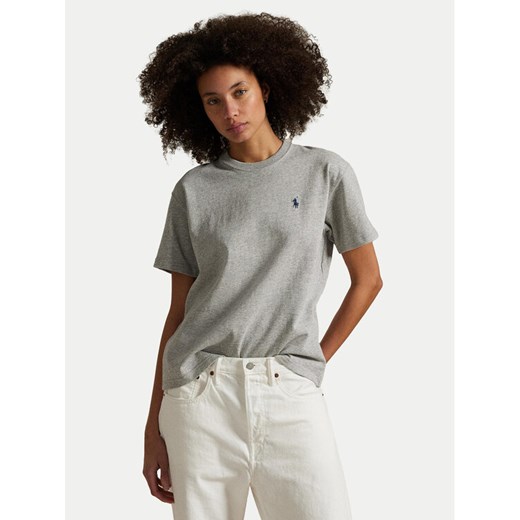 Polo Ralph Lauren T-Shirt 211967104003 Szary Relaxed Fit ze sklepu MODIVO w kategorii Bluzki damskie - zdjęcie 184214530