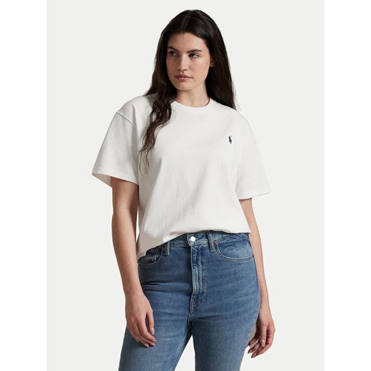 Polo Ralph Lauren T-Shirt 211967104001 Biały Relaxed Fit ze sklepu MODIVO w kategorii Bluzki damskie - zdjęcie 184214553