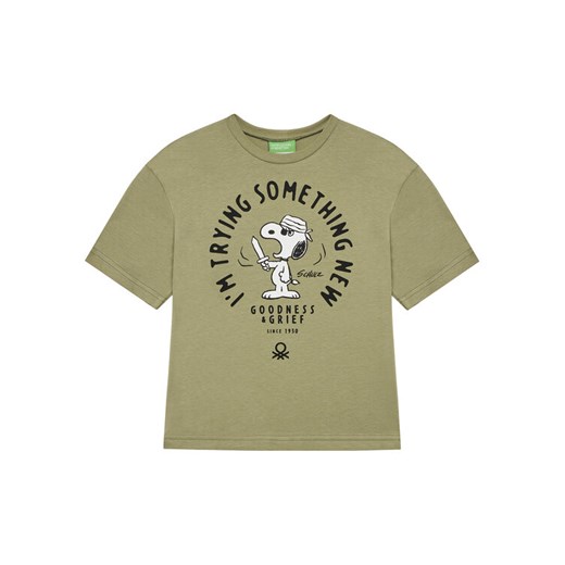 United Colors Of Benetton T-Shirt 3X1SC10NI Zielony Regular Fit ze sklepu MODIVO w kategorii T-shirty chłopięce - zdjęcie 184215774