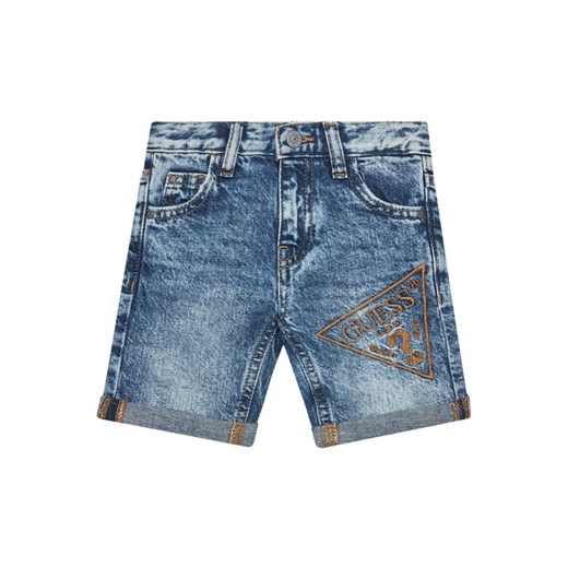 Guess Szorty jeansowe N5GD16 D41E0 Niebieski Regular Fit ze sklepu MODIVO w kategorii Spodenki chłopięce - zdjęcie 184215802