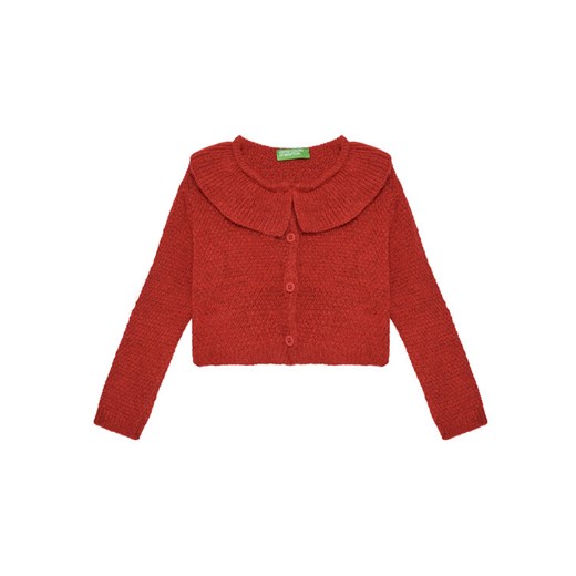 United Colors Of Benetton Kardigan 106QG500N Czerwony Regular Fit ze sklepu MODIVO w kategorii Swetry dziewczęce - zdjęcie 184215841