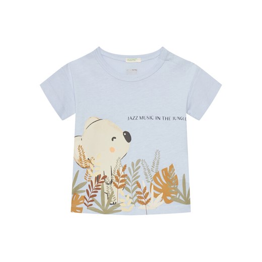 United Colors Of Benetton T-Shirt 3I1XA105R Błękitny Boxy Fit ze sklepu MODIVO w kategorii Kaftaniki i bluzki - zdjęcie 184215862
