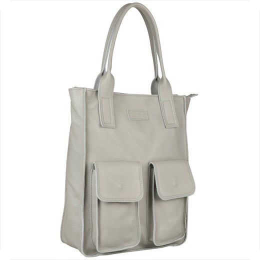 Vera pelle duża popielata torebka włoska shopper bag skóra ze sklepu melon.pl w kategorii Torby Shopper bag - zdjęcie 184216411