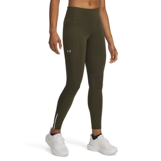 Damskie legginsy do biegania Under Armour UA Fly Fast Tights - khaki ze sklepu Sportstylestory.com w kategorii Spodnie damskie - zdjęcie 184216691