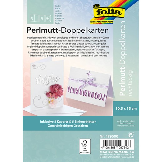 folia PAPER Zestaw &quot;Pearlescent fold cards&quot; w kolorze białym do rękodzieła ze sklepu Limango Polska w kategorii Zabawki - zdjęcie 184216902