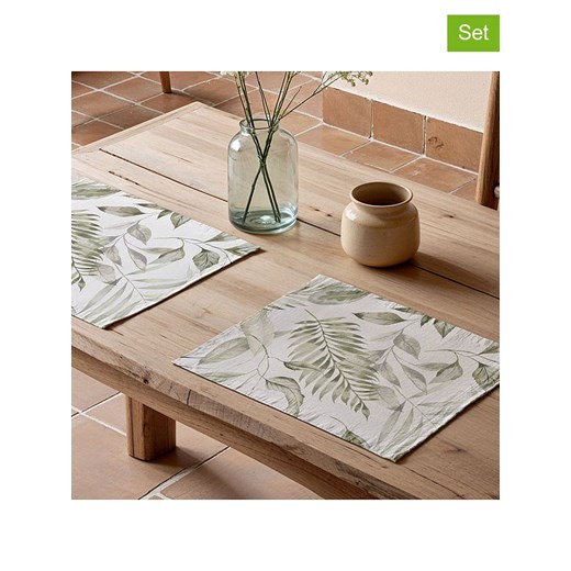Mint Rugs Podkładki stołowe (2 szt.) "Davy" w kolorze kremowo-zielonym Mint Rugs onesize wyprzedaż Limango Polska