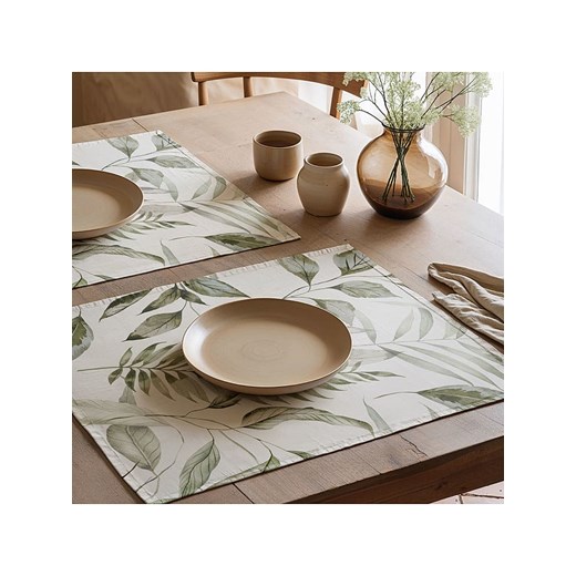 Mint Rugs Podkładki stołowe (2 szt.) "Davy" w kolorze kremowo-zielonym Mint Rugs onesize Limango Polska wyprzedaż