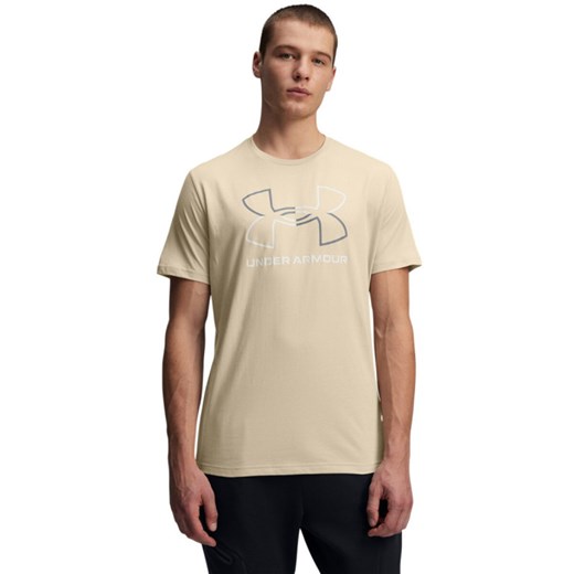 Męski t-shirt z nadrukiem Under Armour UA Gl Foundation Update SS - beżowy ze sklepu Sportstylestory.com w kategorii T-shirty męskie - zdjęcie 184221190