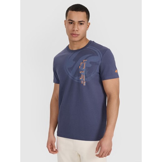 Męski t-shirt z nadrukiem 4F 4FRSS25TTSHM3002 - granatowy ze sklepu Sportstylestory.com w kategorii T-shirty męskie - zdjęcie 184221352