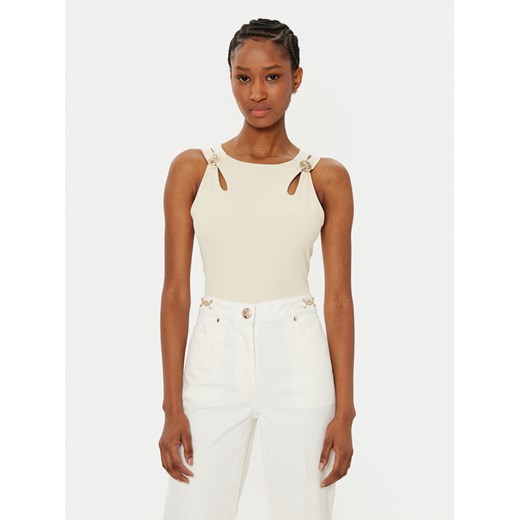 Guess Top W5RP13 KAQL2 Beżowy Regular Fit ze sklepu MODIVO w kategorii Bluzki damskie - zdjęcie 184222622