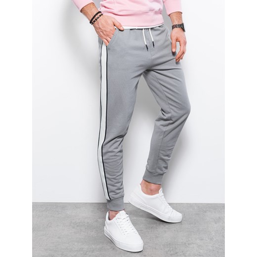 Spodnie męskie dresowe joggery - szare V8 P951 XXL ombre promocyjna cena