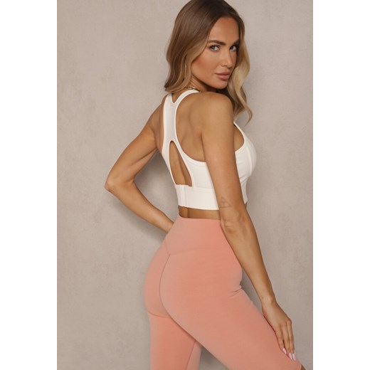 Jasnobeżowy Gładki Biustonosz Sportowy z Usztywnieniem Tosilia Renee S wyprzedaż renee.pl