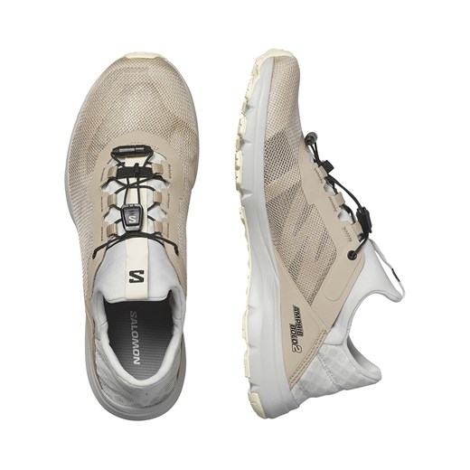 Buty trekkingowe damskie beżowe Salomon z tkaniny 