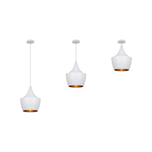 Biała nowoczesna lampa wisząca LED do kuchni metalowa LOLLIPOP ze złotym wnętrze ze sklepu Lysne w kategorii Lampy wiszące - zdjęcie 184228804