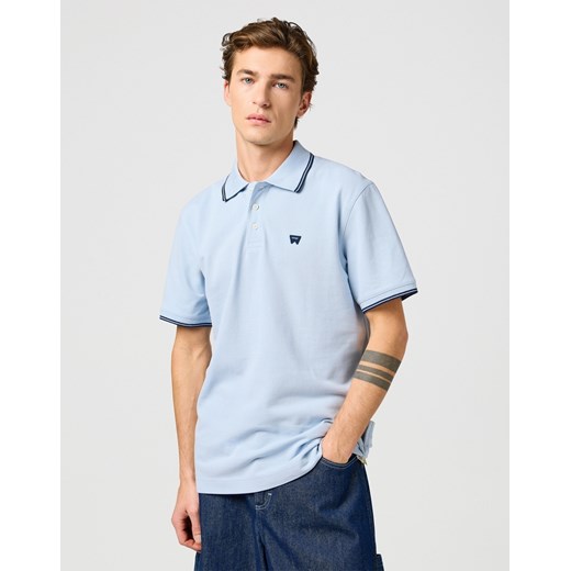 WRANGLER MĘSKA KOSZULKA POLO SHIRT NIAGARA MIST 112362830 ze sklepu YouNeedit.pl w kategorii T-shirty męskie - zdjęcie 184229012