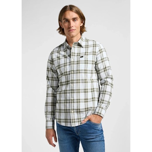 LEE MĘSKA KOSZULA LEESURE SHIRT OLIVE GROVE ECRU PLAI 112363691 ze sklepu YouNeedit.pl w kategorii Koszule męskie - zdjęcie 184229071