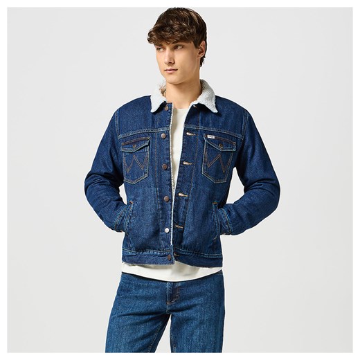 WRANGLER MĘSKA KURTKA JEANSOWA WRANGLER SHERPA JACKET DARK STONE 112356724 ze sklepu YouNeedit.pl w kategorii Kurtki męskie - zdjęcie 184229102