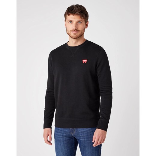 WRANGLER SIGN OFF CREW MĘSKA BLUZA WKŁADANE PRZEZ GŁOWĘ LOGO BLACK W6589HA01 112130614 ze sklepu YouNeedit.pl w kategorii Bluzy męskie - zdjęcie 184229191
