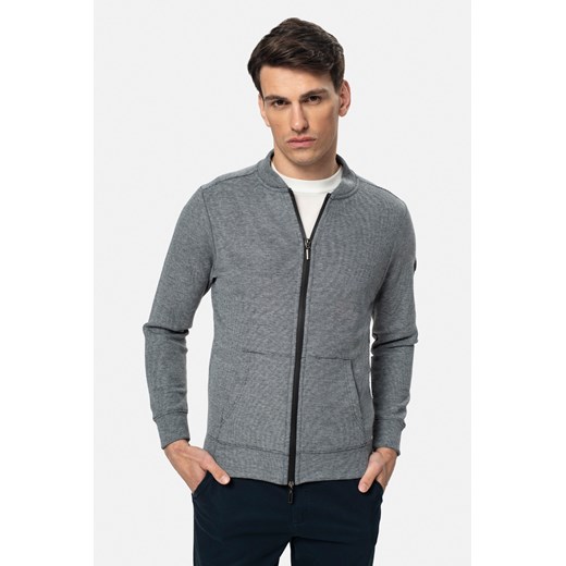 BLUZA LAREDA ROZPINANY GRANATOWA Z BAWEŁNĄ ze sklepu Recman w kategorii Bluzy męskie - zdjęcie 184229300