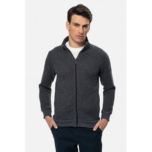 BLUZA LECERA ROZPINANY GRAFITOWA Z BAWEŁNĄ ze sklepu Recman w kategorii Bluzy męskie - zdjęcie 184229312