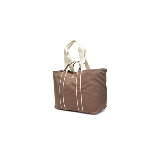 Shopper bag BOSS HUGO brązowa na ramię 
