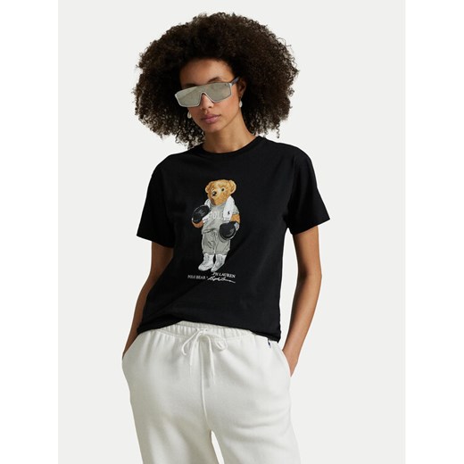 Polo Ralph Lauren T-Shirt 211971709001 Czarny Relaxed Fit ze sklepu MODIVO w kategorii Bluzki damskie - zdjęcie 184231754