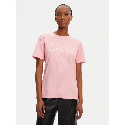 HUGO T-Shirt Damacia_5 50544868 Różowy Regular Fit ze sklepu MODIVO w kategorii Bluzki damskie - zdjęcie 184231773