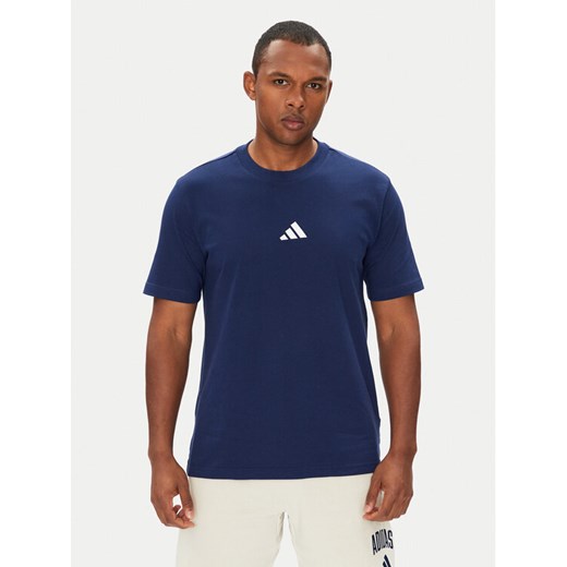 adidas T-Shirt Essentials Small Logo JF1093 Granatowy Regular Fit ze sklepu MODIVO w kategorii T-shirty męskie - zdjęcie 184231782