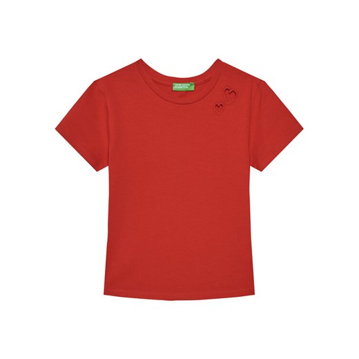 United Colors Of Benetton T-Shirt 3P4ZC10O0 Czerwony Slim Fit ze sklepu MODIVO w kategorii Bluzki dziewczęce - zdjęcie 184231790