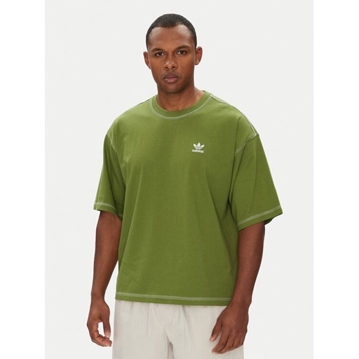 adidas T-Shirt Trefoil Essentials JX5245 Zielony Regular Fit ze sklepu MODIVO w kategorii T-shirty męskie - zdjęcie 184231820