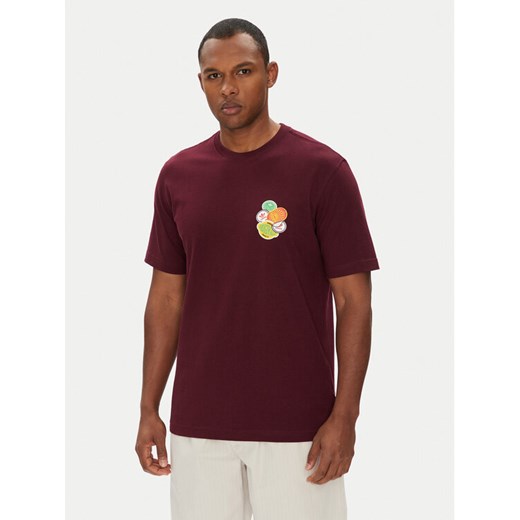 adidas T-Shirt JW2976 Bordowy Loose Fit ze sklepu MODIVO w kategorii T-shirty męskie - zdjęcie 184231840