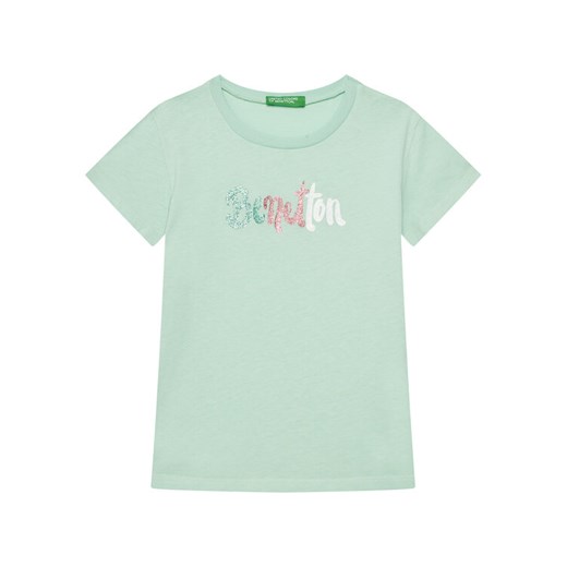 United Colors Of Benetton T-Shirt 3I1XC10MZ Zielony Regular Fit ze sklepu MODIVO w kategorii Bluzki dziewczęce - zdjęcie 184231860