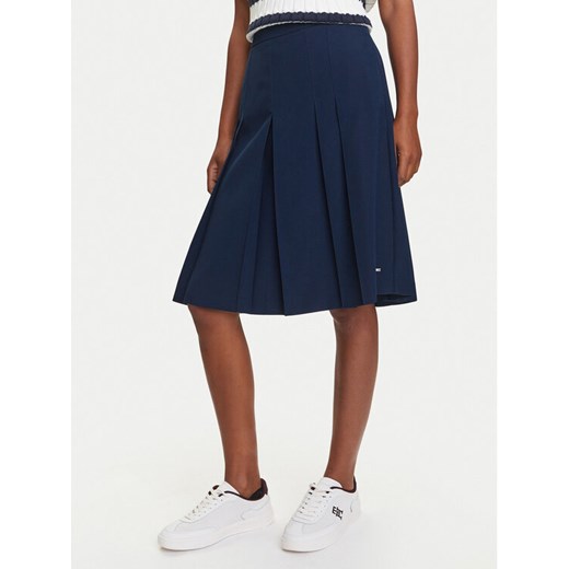 Tommy Hilfiger Spódnica plisowana WW0WW46796 Granatowy Regular Fit ze sklepu MODIVO w kategorii Spódnice - zdjęcie 184231862