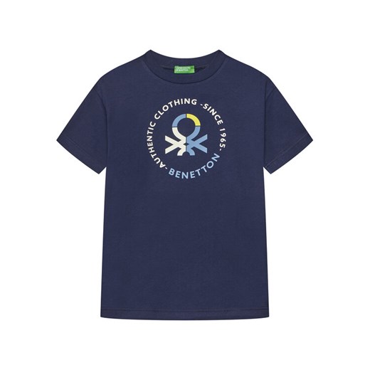 United Colors Of Benetton T-Shirt 3I1XC10N3 Granatowy Regular Fit ze sklepu MODIVO w kategorii T-shirty chłopięce - zdjęcie 184231870