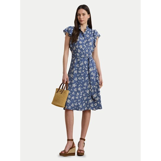 LAUREN RALPH LAUREN Sukienka koszulowa 200970726001 Niebieski Regular Fit ze sklepu MODIVO w kategorii Sukienki - zdjęcie 184231901