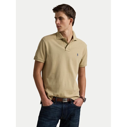 Polo Ralph Lauren Polo 710536856462 Beżowy Slim Fit ze sklepu MODIVO w kategorii T-shirty męskie - zdjęcie 184231904