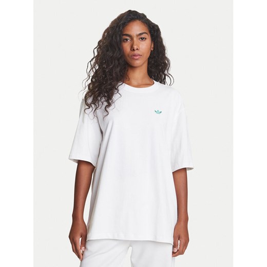 adidas T-Shirt Retro Tennis Boyfriend JW0226 Biały Oversize ze sklepu MODIVO w kategorii Bluzki damskie - zdjęcie 184231944