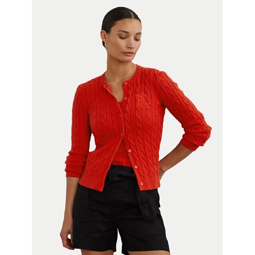 LAUREN RALPH LAUREN Kardigan 200932225010 Czerwony Slim Fit ze sklepu MODIVO w kategorii Swetry damskie - zdjęcie 184231952