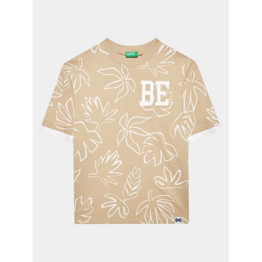 United Colors Of Benetton T-Shirt 34D3C10BM Beżowy Regular Fit ze sklepu MODIVO w kategorii T-shirty chłopięce - zdjęcie 184233502