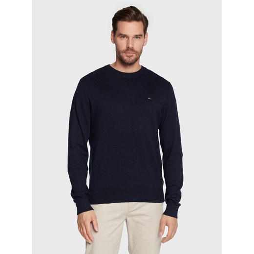 Tommy Hilfiger Sweter MW0MW28046 Granatowy Regular Fit ze sklepu MODIVO w kategorii Swetry męskie - zdjęcie 184233504