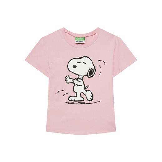 United Colors Of Benetton T-Shirt 3X1SC10NG Różowy Regular Fit ze sklepu MODIVO w kategorii Bluzki dziewczęce - zdjęcie 184233554