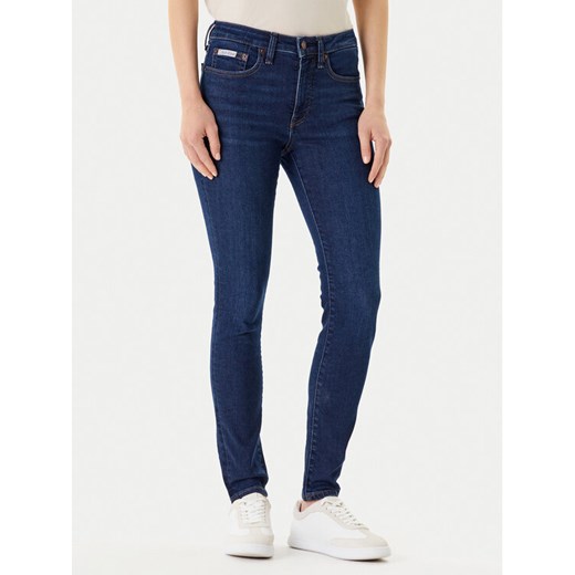 Calvin Klein Jeans Jeansy LV047B772G Granatowy Skinny Fit ze sklepu MODIVO w kategorii Jeansy damskie - zdjęcie 184235131