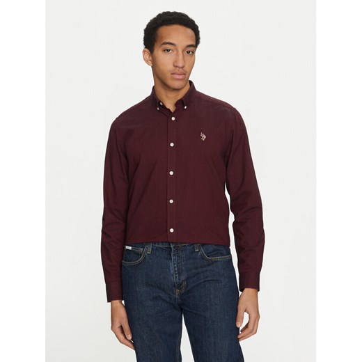 U.S. Polo Assn. Koszula MUP3247 Bordowy Slim Fit ze sklepu MODIVO w kategorii Koszule męskie - zdjęcie 184235194